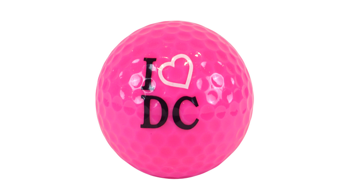 I Heart DC Pink Golf Ball