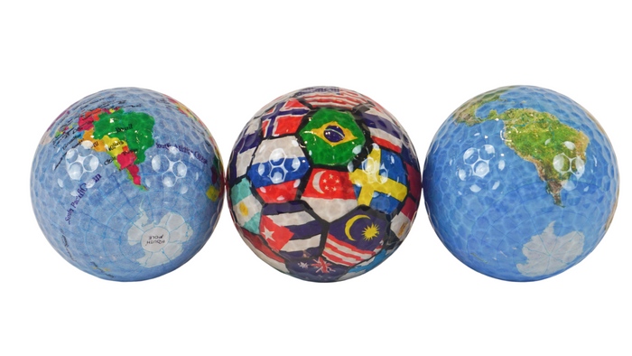 Earth Map Flag 3 Set Golf Ball