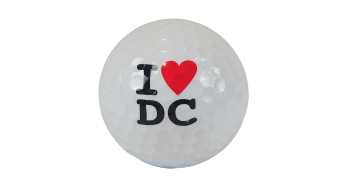 I Heart DC White Golf Ball