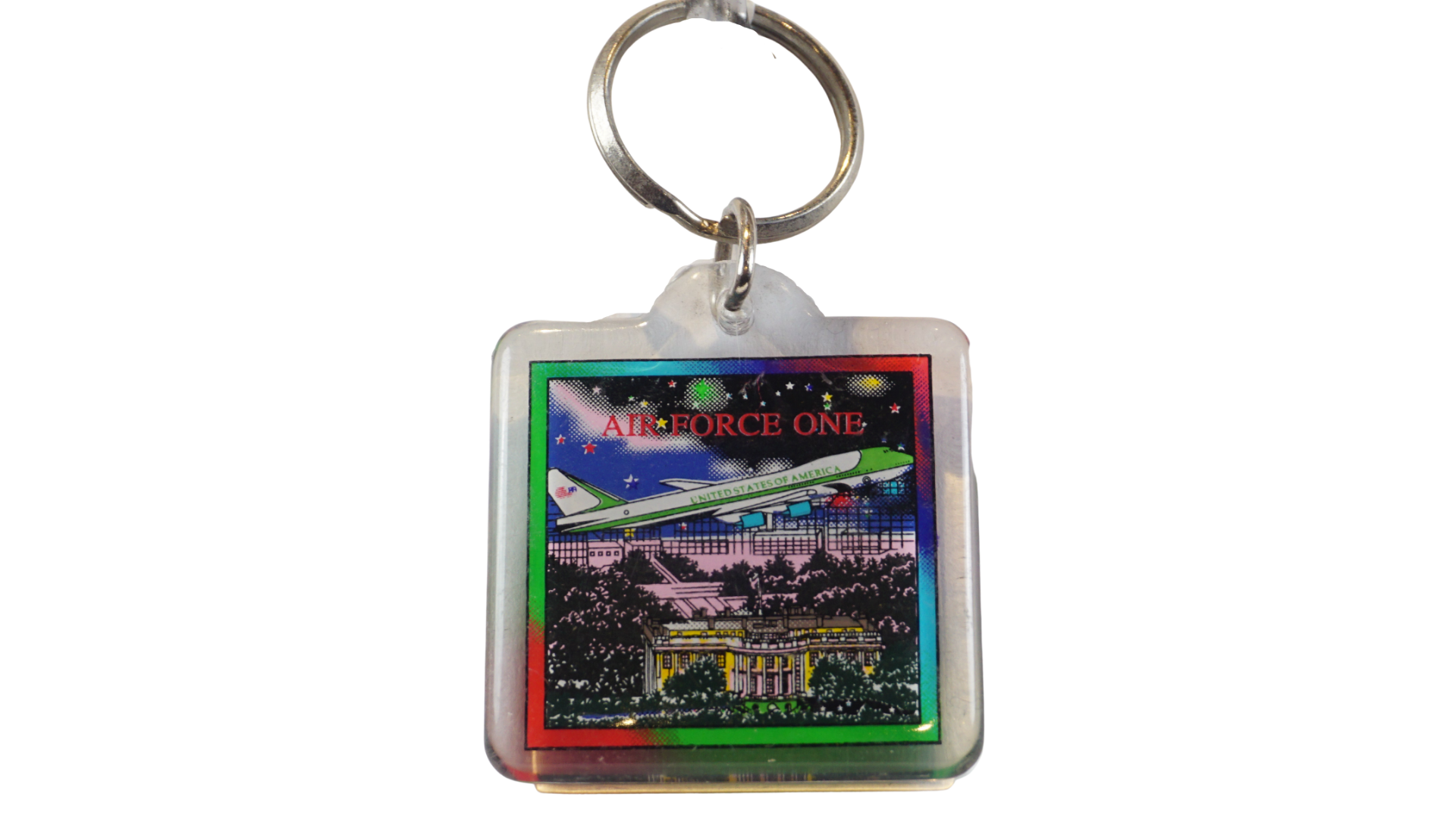 Multi-colored D.C Lucite Keychain
