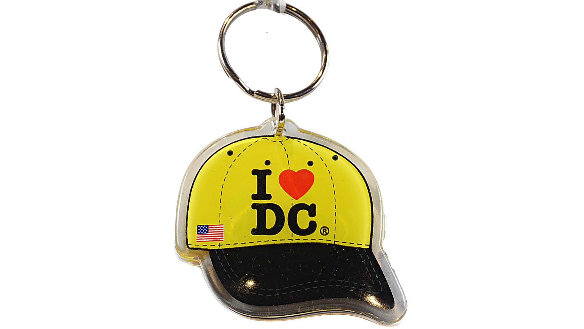 I Heart D.C Hat Lucite Keychain