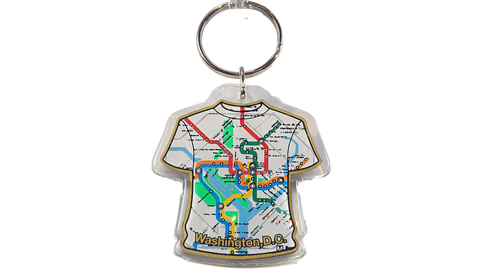 D.C Metro Map T-Shirt Lucite Keychain