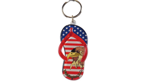 Bald Eagle USA Flag Lucite Keychain