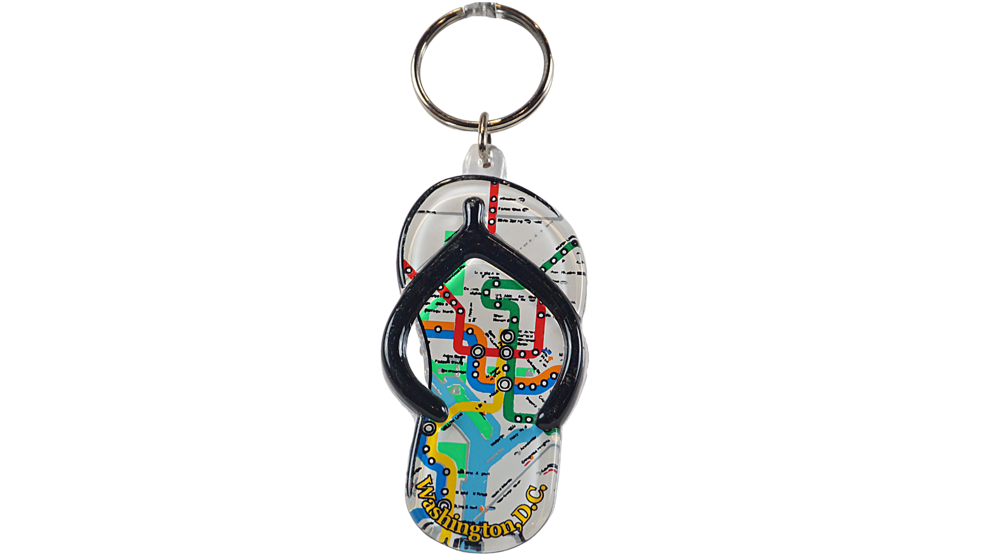Washington D.C Metro Map Slipper Lucite Key Chain
