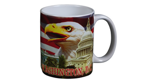 Coffee Mug Eagle w/ Flag